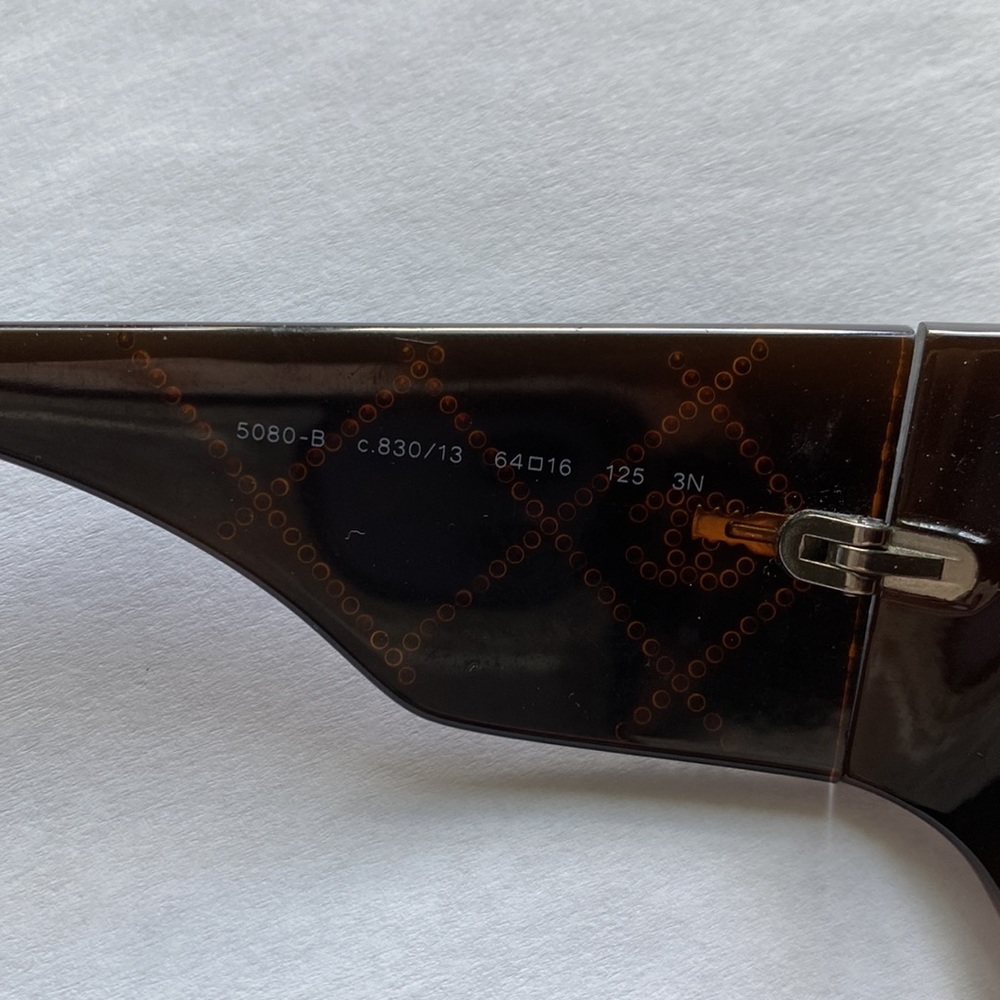 Authentic CHANEL CC Crystal Quilted Brown Sunglasses Oversized Vintage - Picture 7 of 9